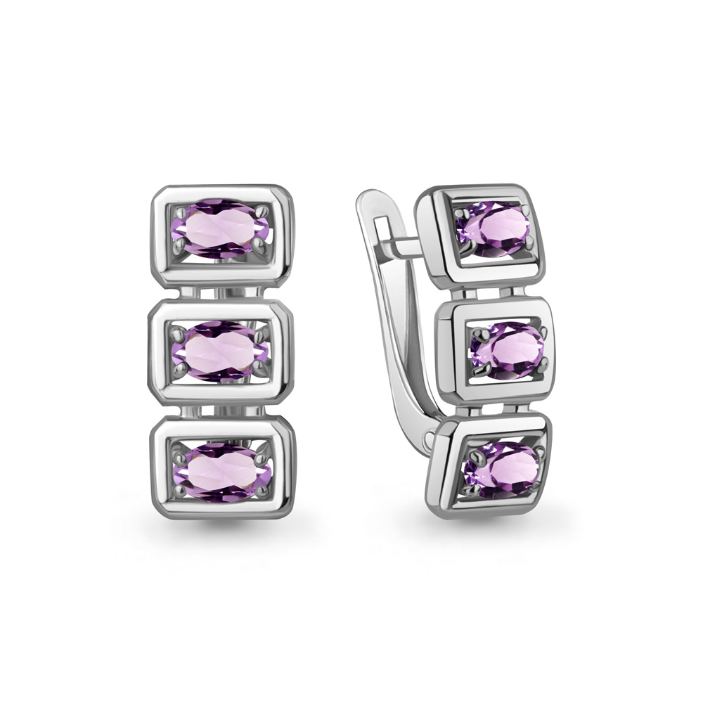 45015704 Серьги из Серебра с аметистами
