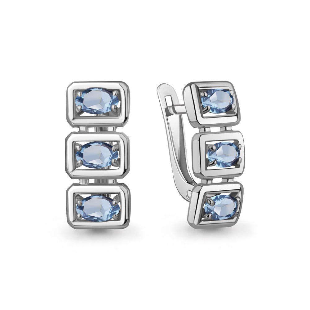 45015705 Серьги из Серебра с топазами свисс блю