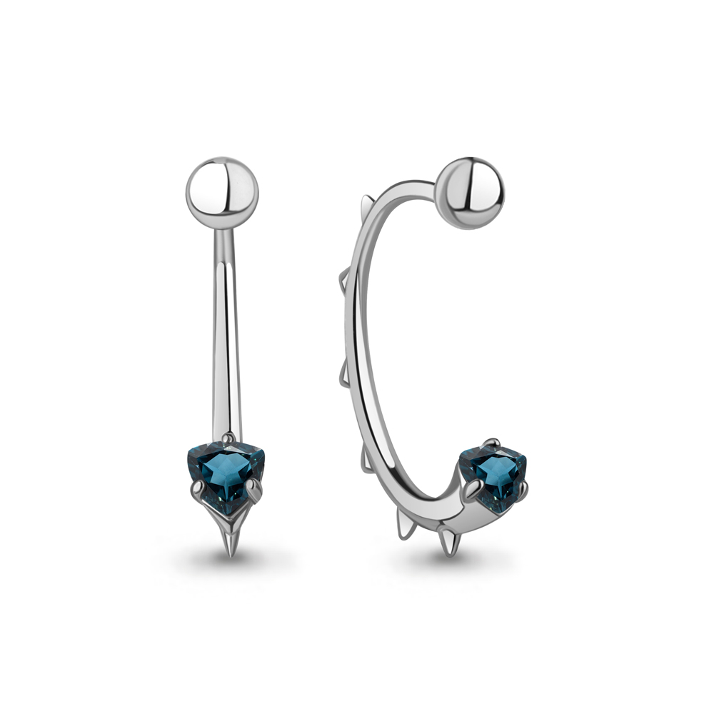 45016008 Серьги из Серебра с топазами лондон блю