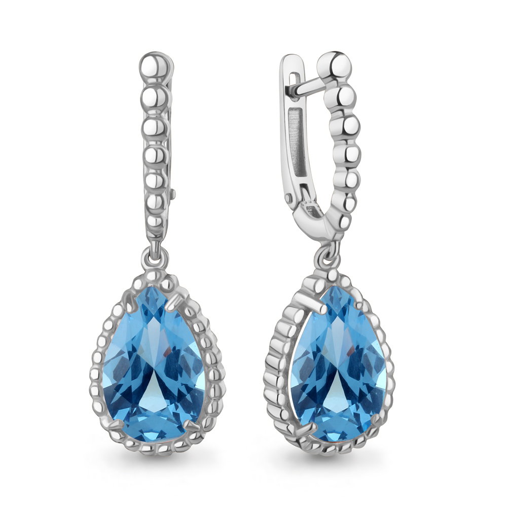 45016192 Серьги из Серебра с нанотопазами свисс