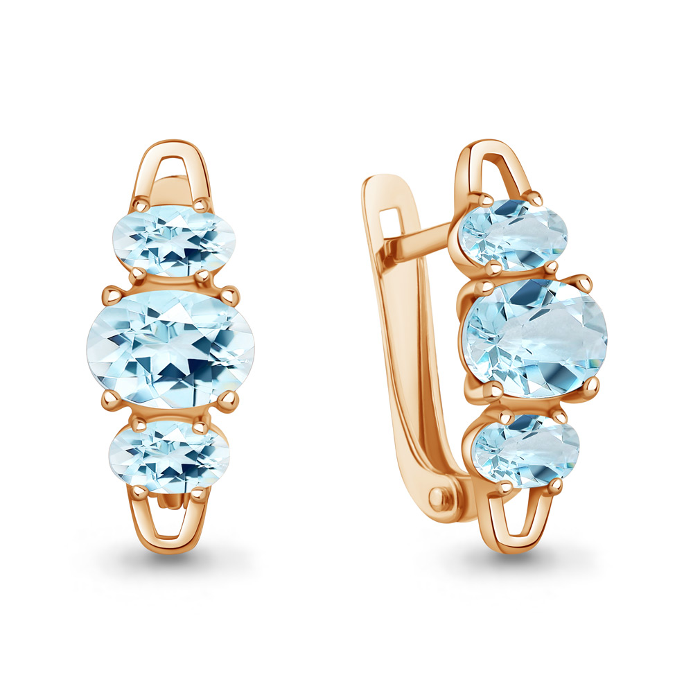 45016302 Серьги из Золота с топазами скай блю