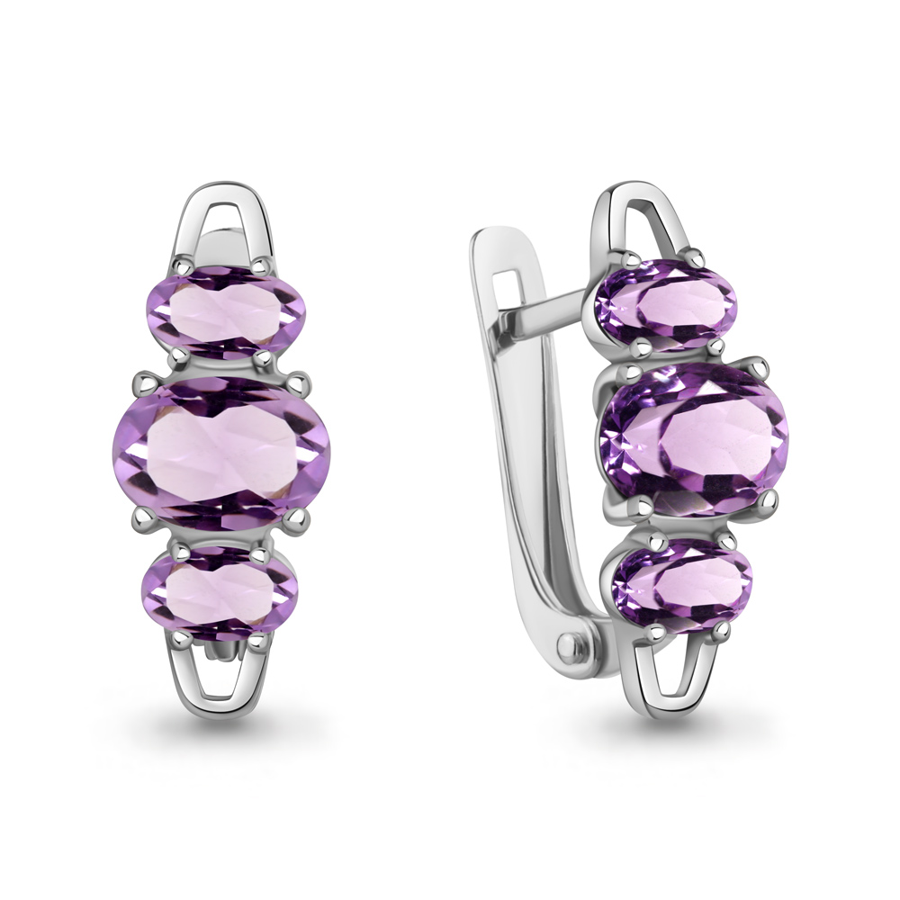 45016304 Серьги из Серебра с аметистами