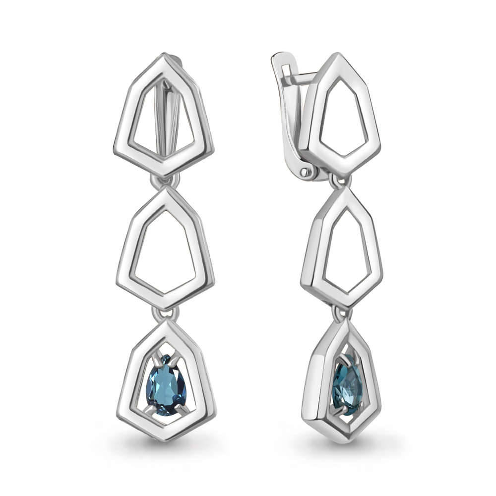 45016708 Серьги из Серебра с топазами лондон блю