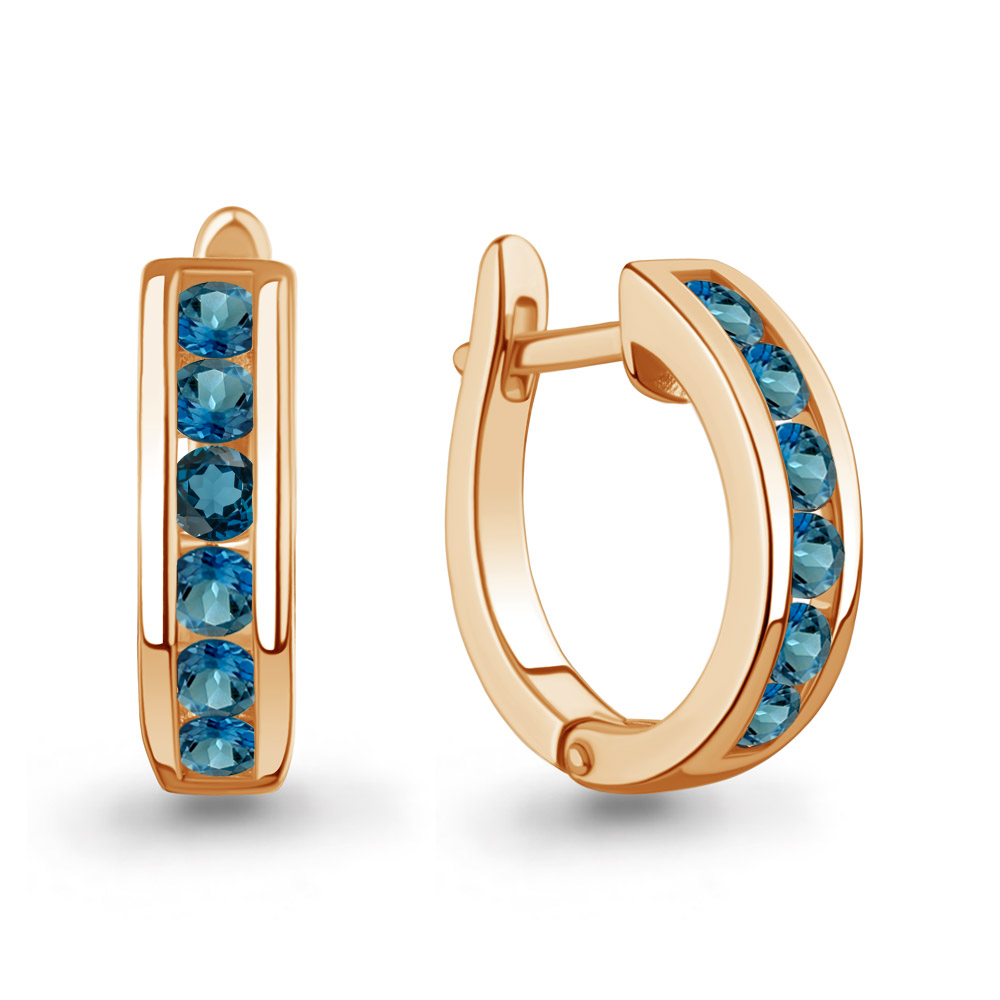 45019108 Серьги из Золота с топазами лондон блю