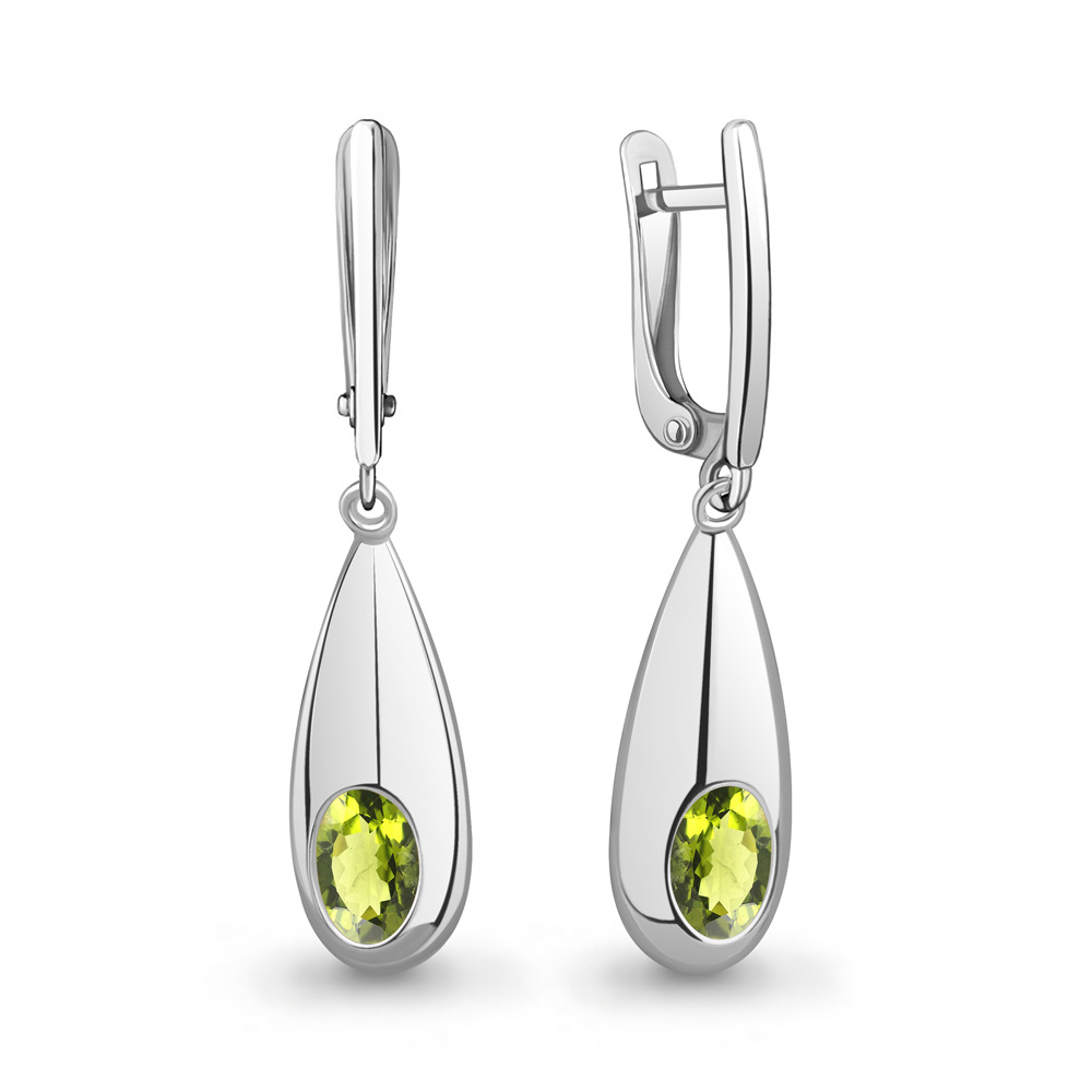 45019707 Серьги из Серебра с хризолитами