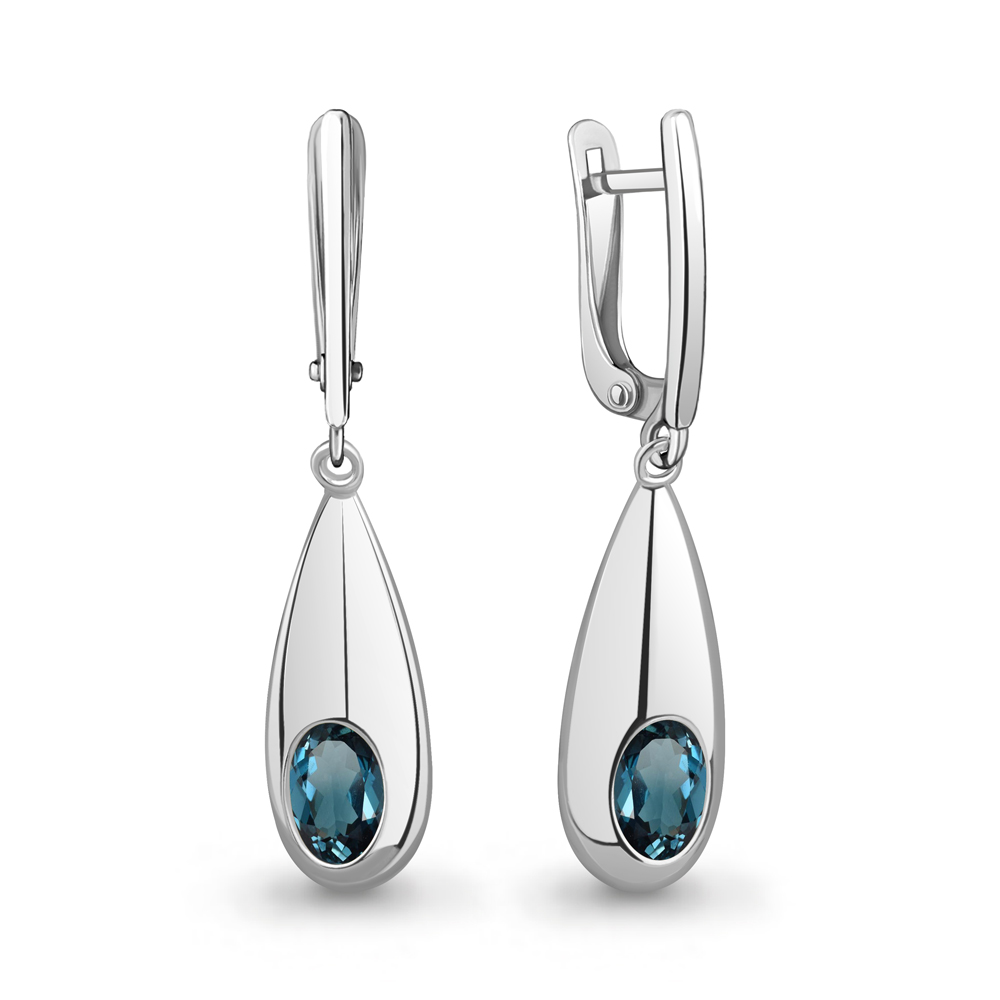 45019708 Серьги из Серебра с топазами лондон блю