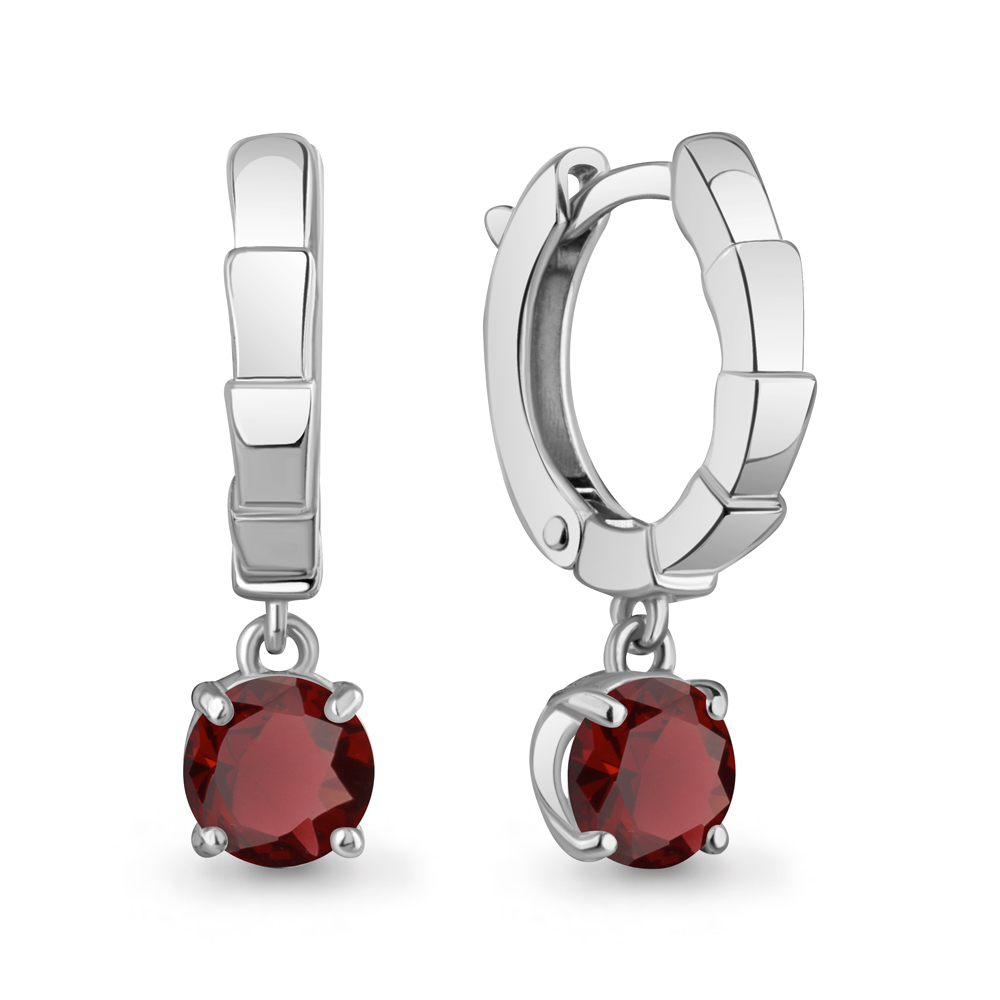 45020103 Серьги из Серебра с гранатами