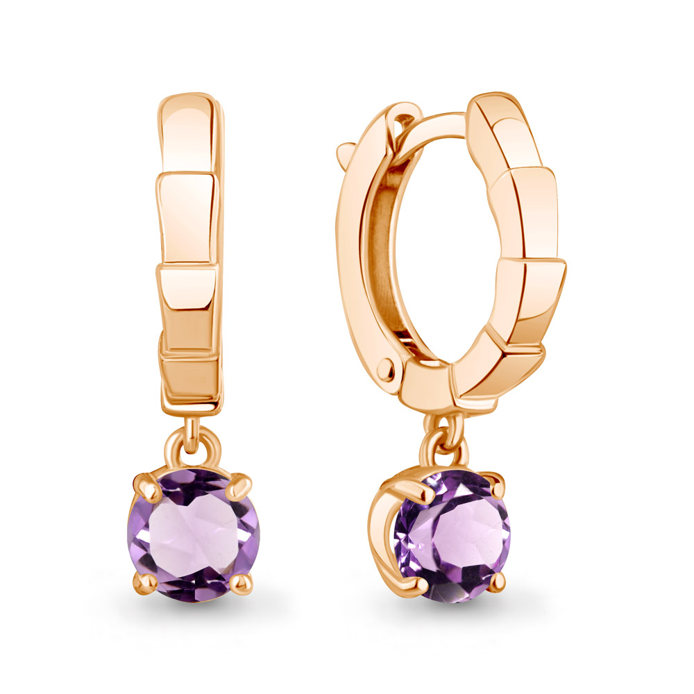 45020104 Серьги из Золота с аметистами