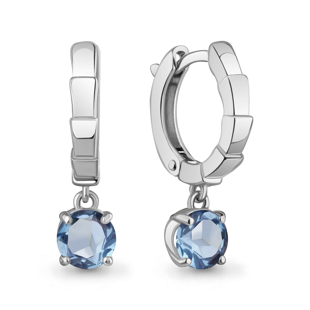 45020105 Серьги из Серебра с топазами свисс блю