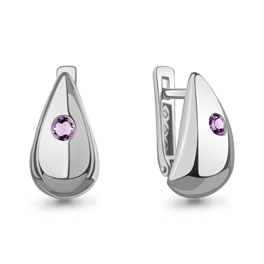 45020604 Серьги из Серебра с аметистами