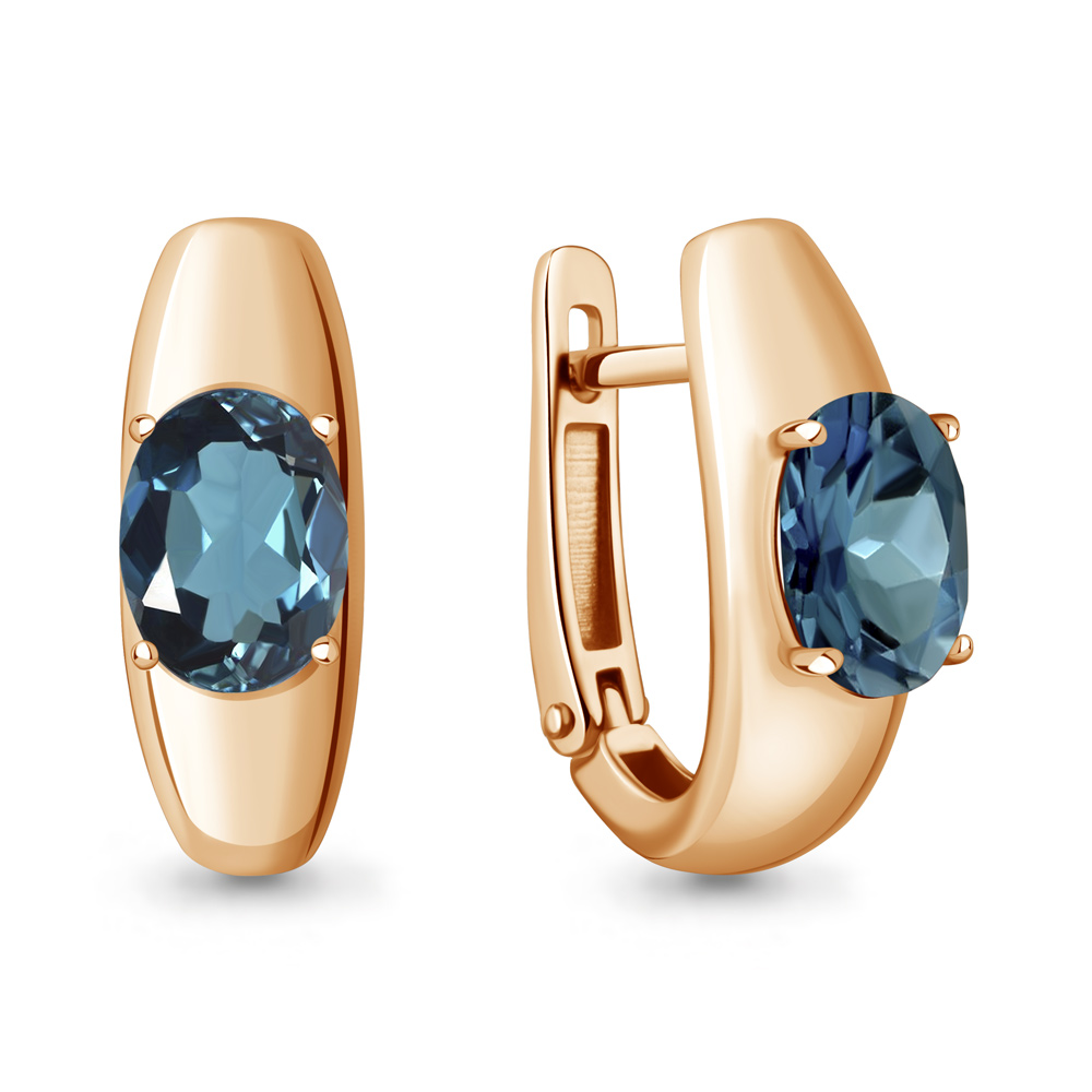 45020808 Серьги из Золота с топазами лондон блю