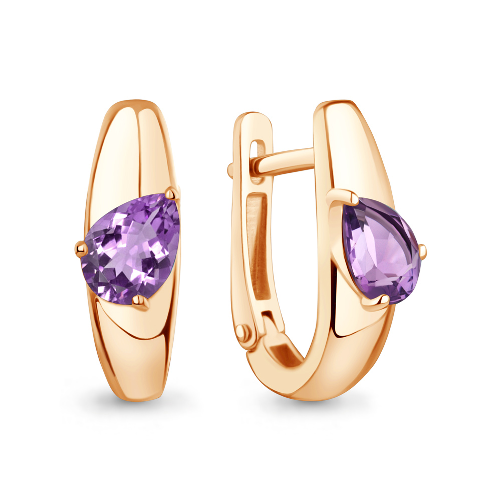 45020904 Серьги из Золота с аметистами