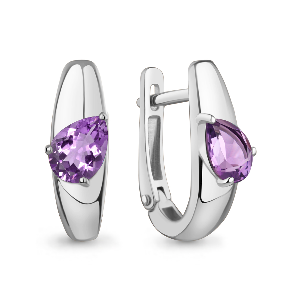 45020904 Серьги из Серебра с аметистами