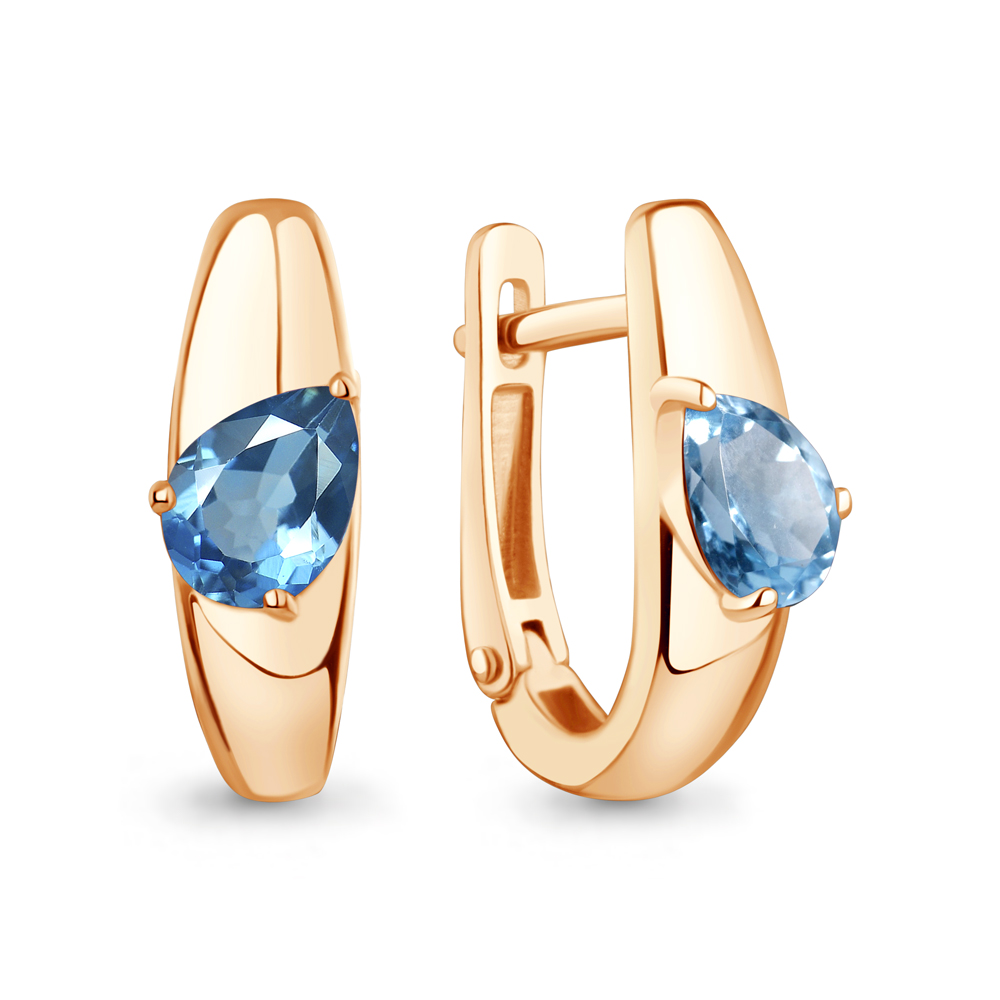 45020905 Серьги из Золота с топазами свисс блю