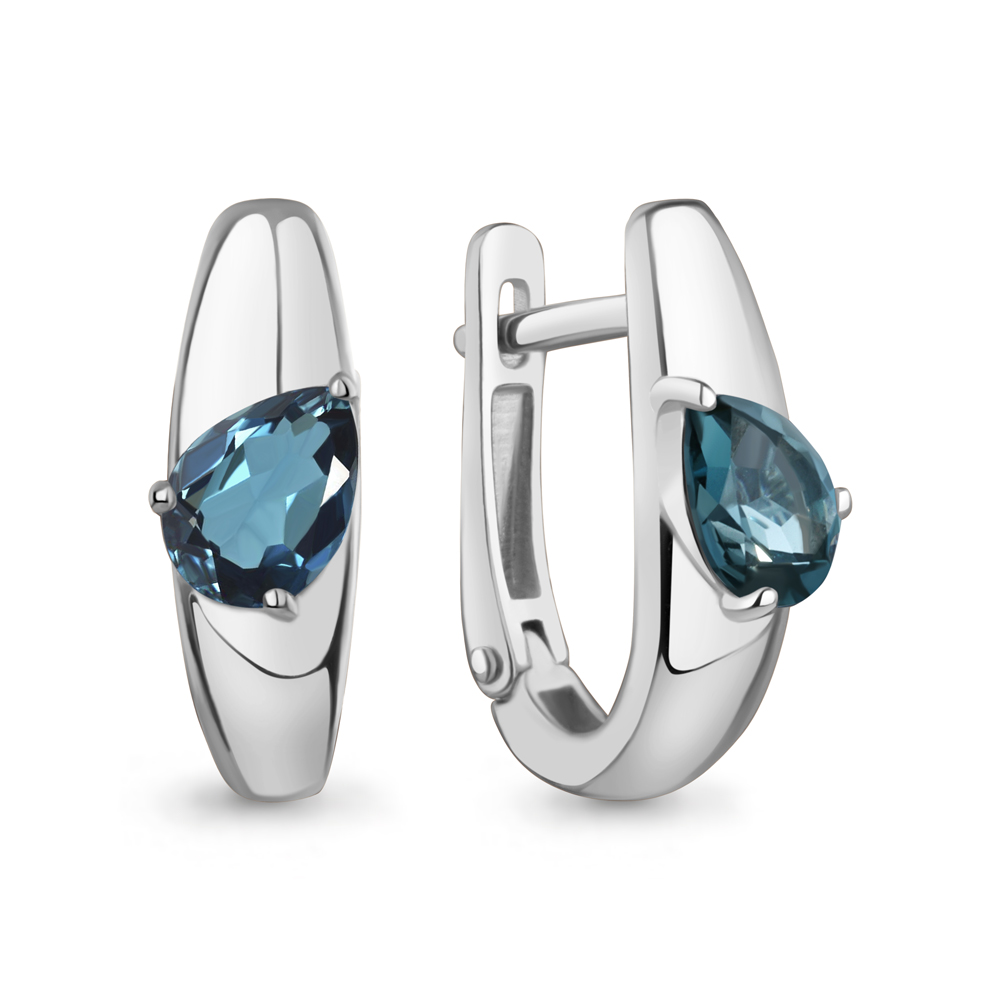 45020908 Серьги из Серебра с топазами лондон блю