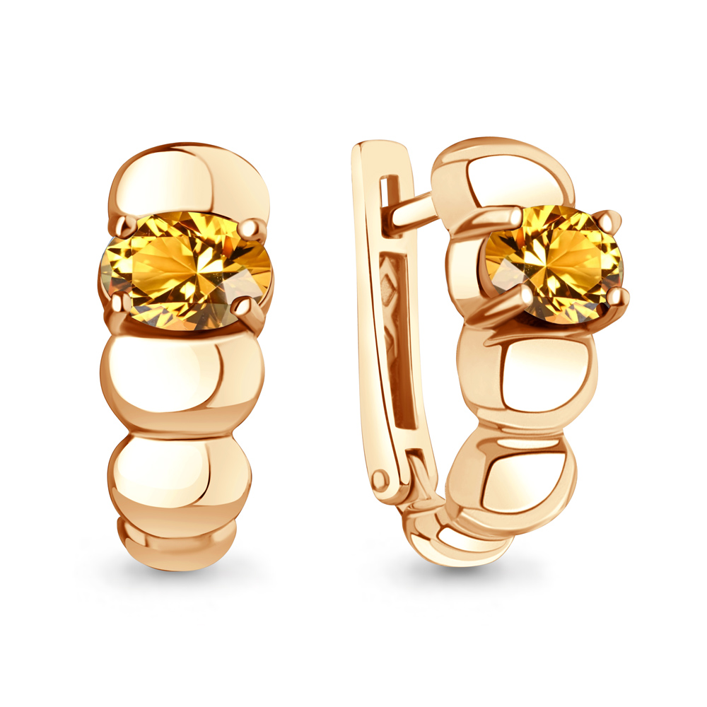 45021006 Серьги из Золота с цитринами