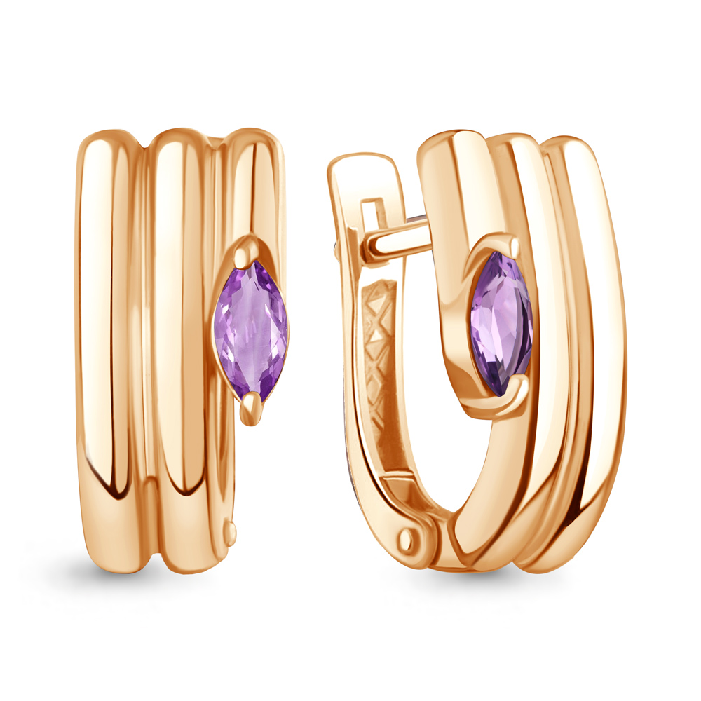 45021104 Серьги из Золота с аметистами