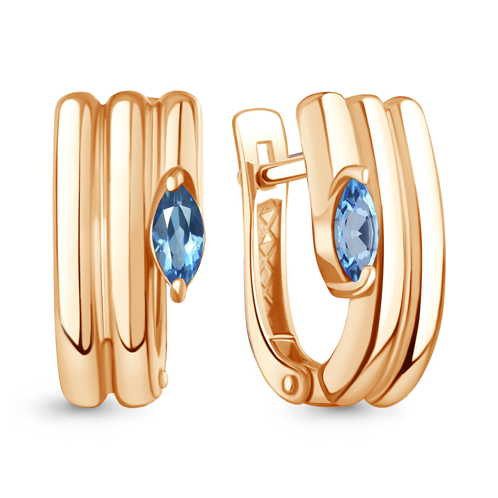 45021105 Серьги из Золота с топазами свисс блю