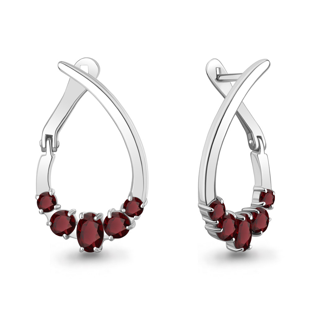 45021203 Серьги из Серебра с гранатами