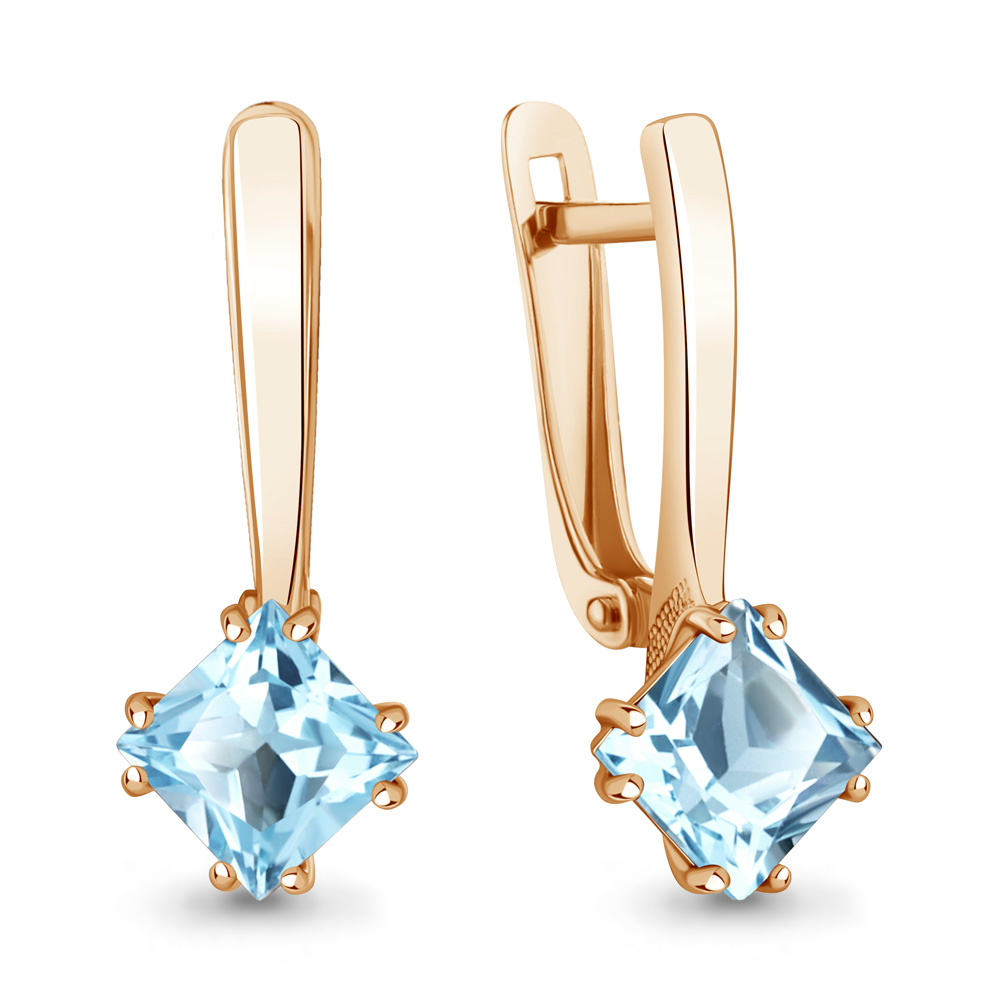 45021302 Серьги из Золота с топазами скай блю