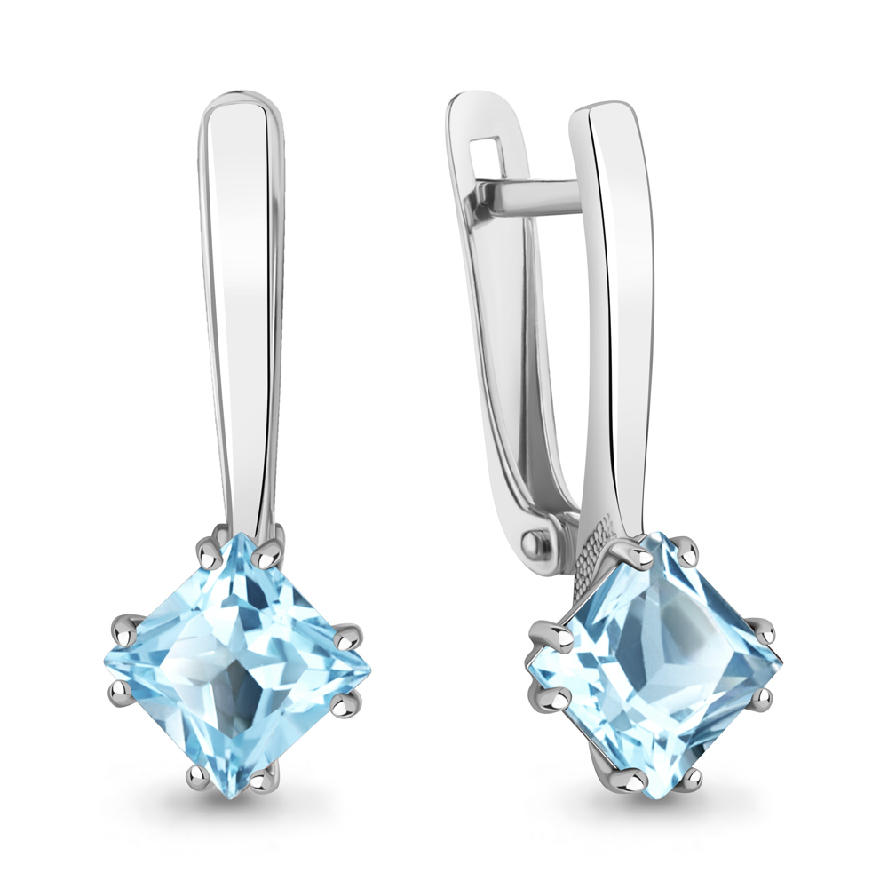 45021302 Серьги из Серебра с топазами скай блю