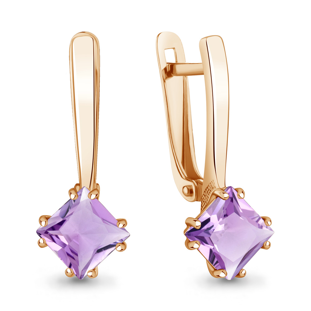 45021304 Серьги из Золота с аметистами