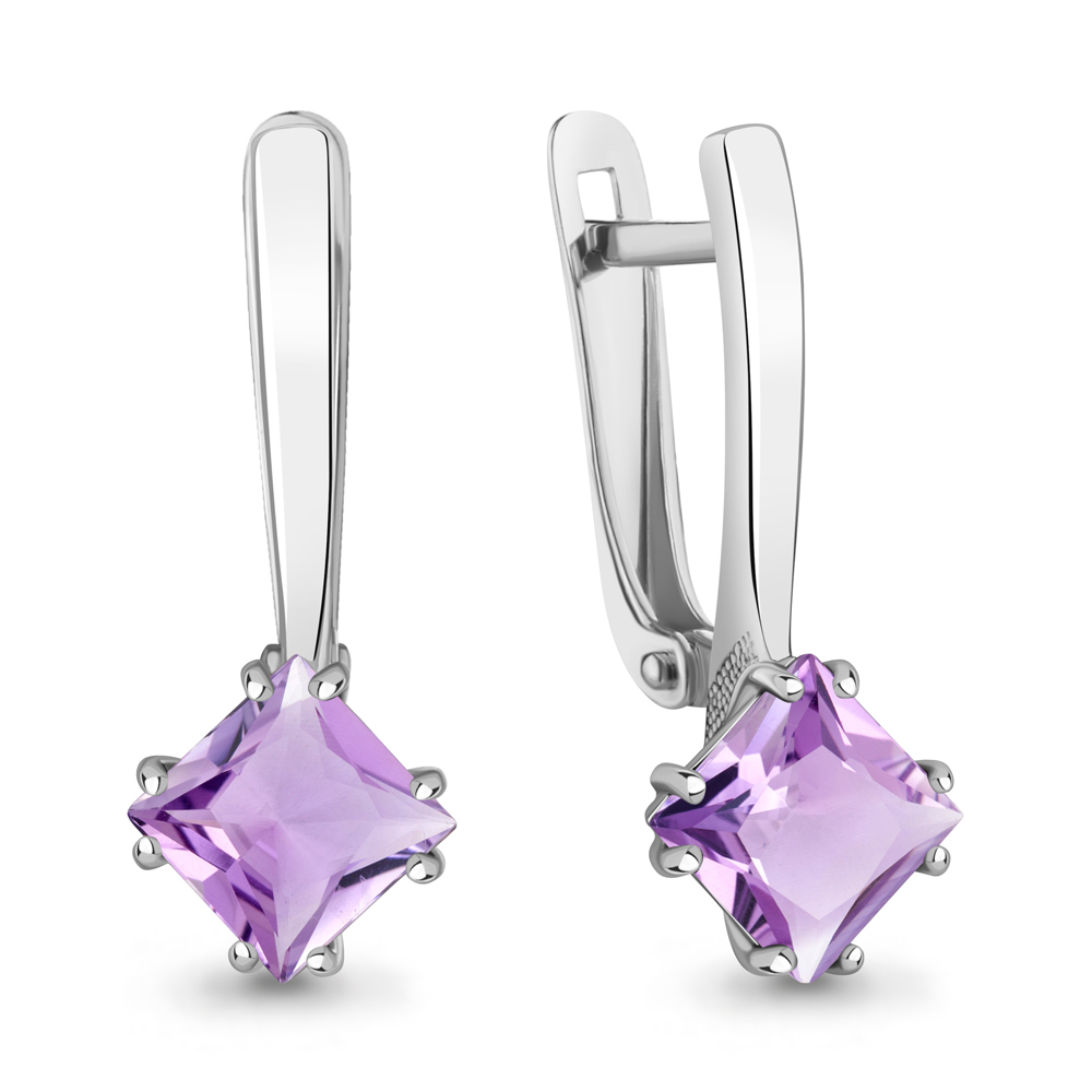 45021304 Серьги из Серебра с аметистами