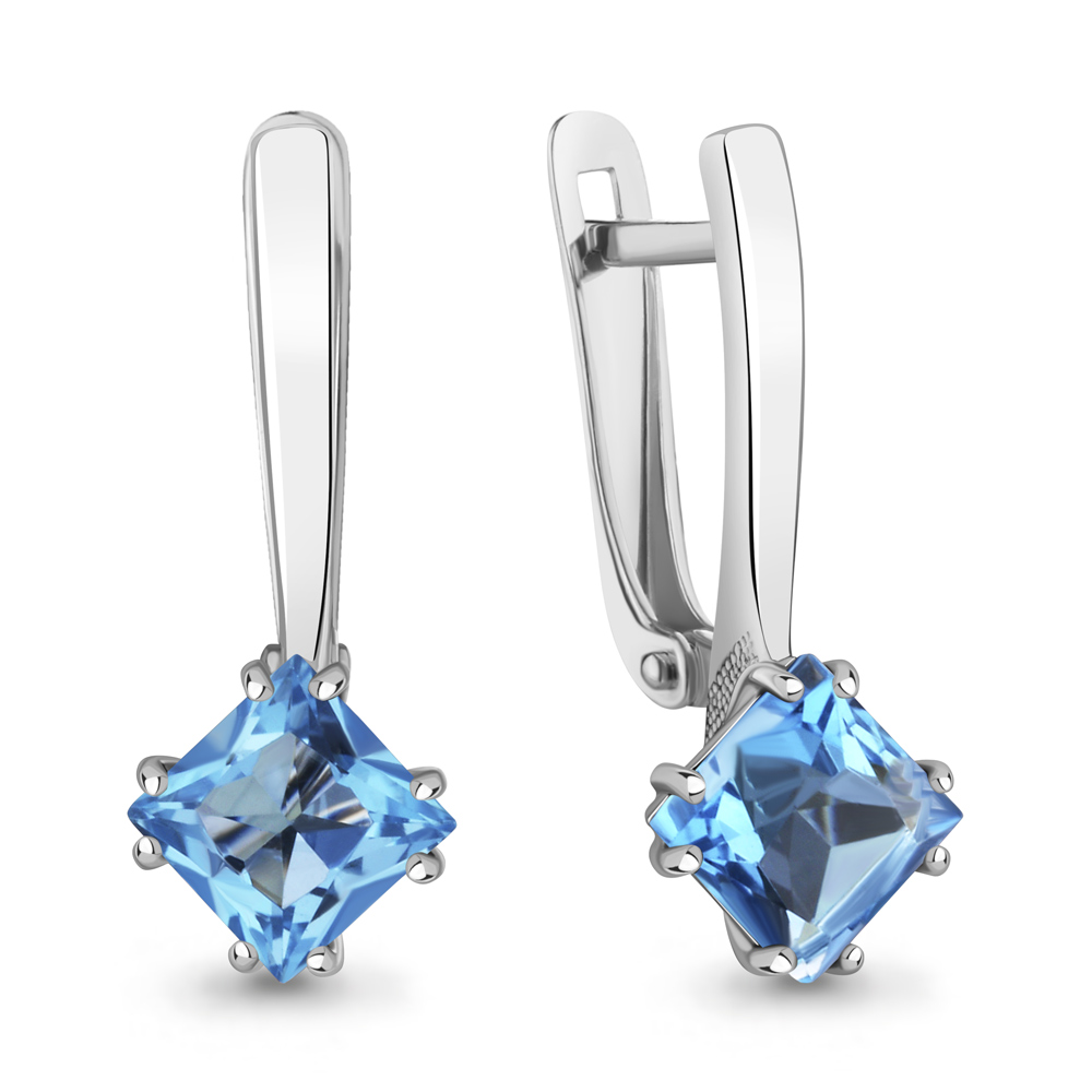 45021305 Серьги из Серебра с топазами свисс блю