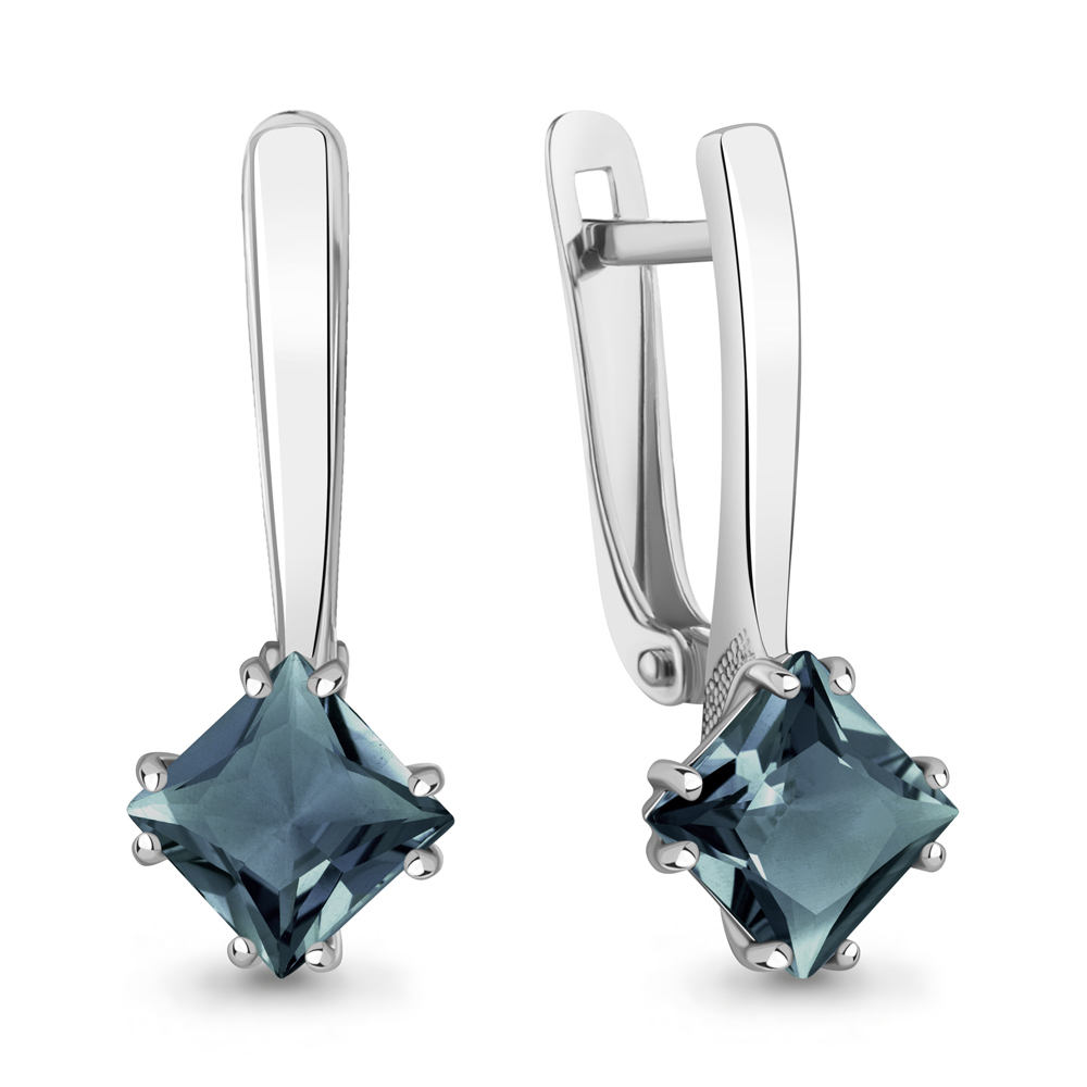 45021308 Серьги из Серебра с топазами лондон блю