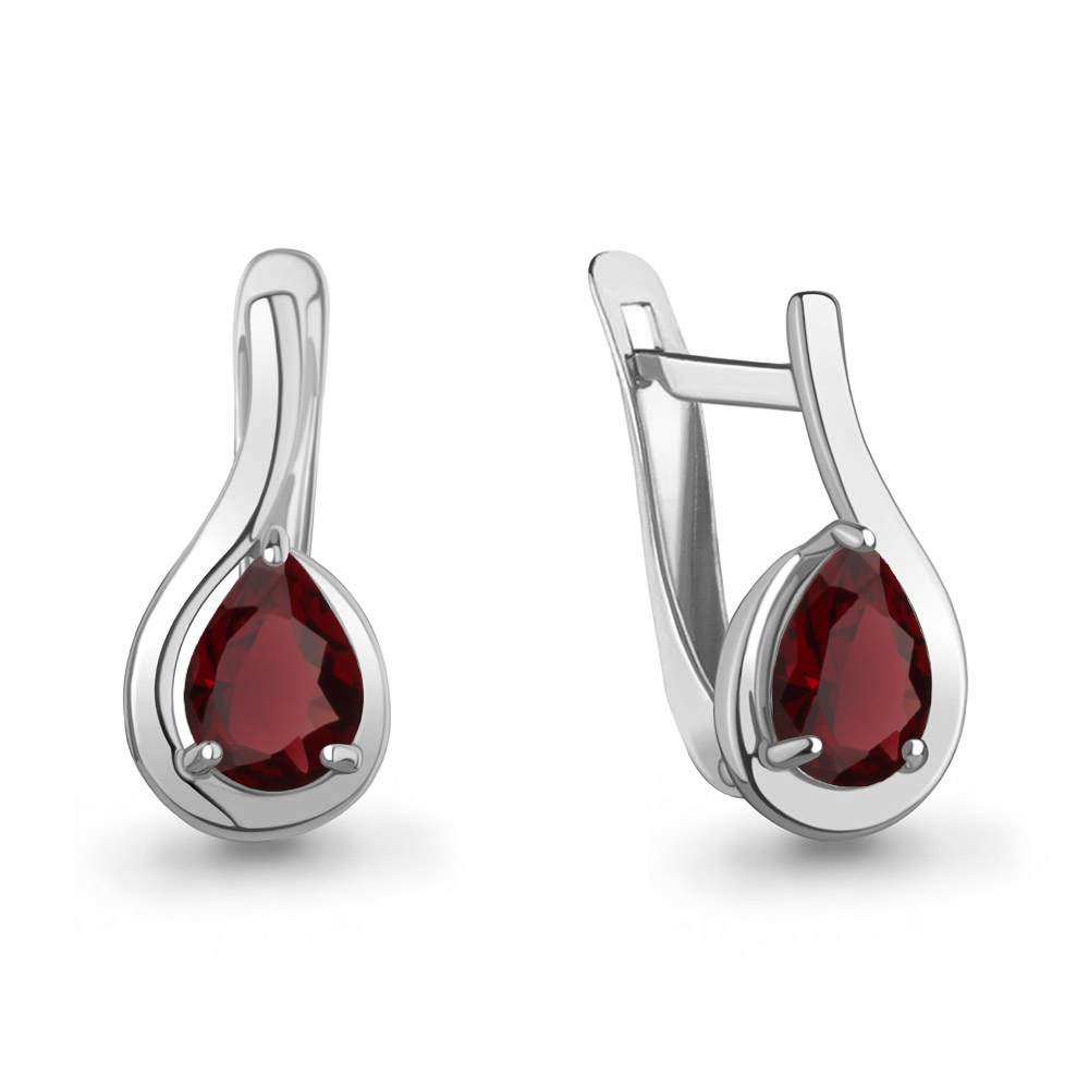 45021403 Серьги из Серебра с гранатами