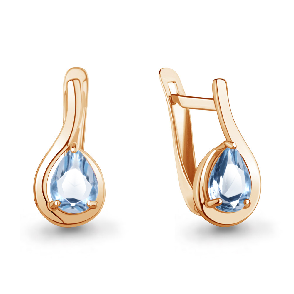 45021405 Серьги из Золота с топазами свисс блю