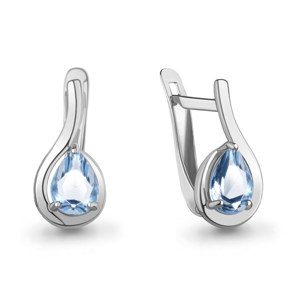 45021405 Серьги из Серебра с топазами свисс блю