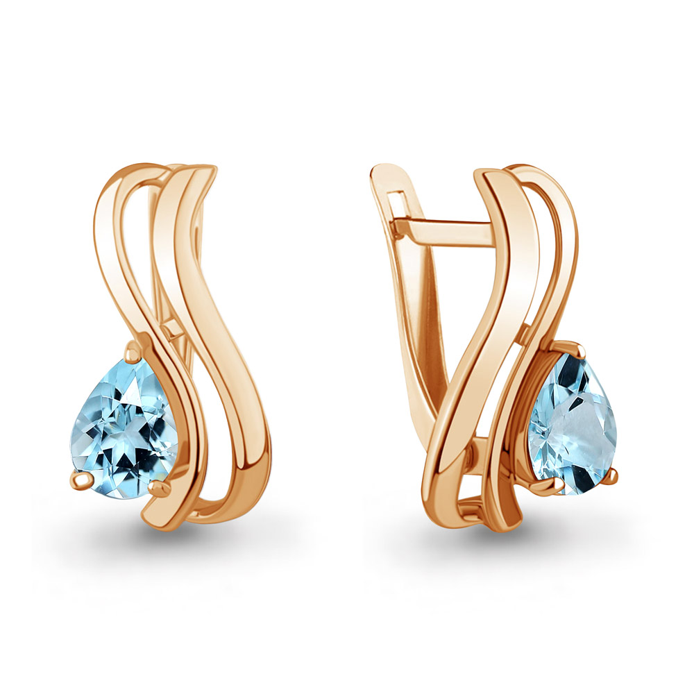 45021502 Серьги из Золота с топазами скай блю