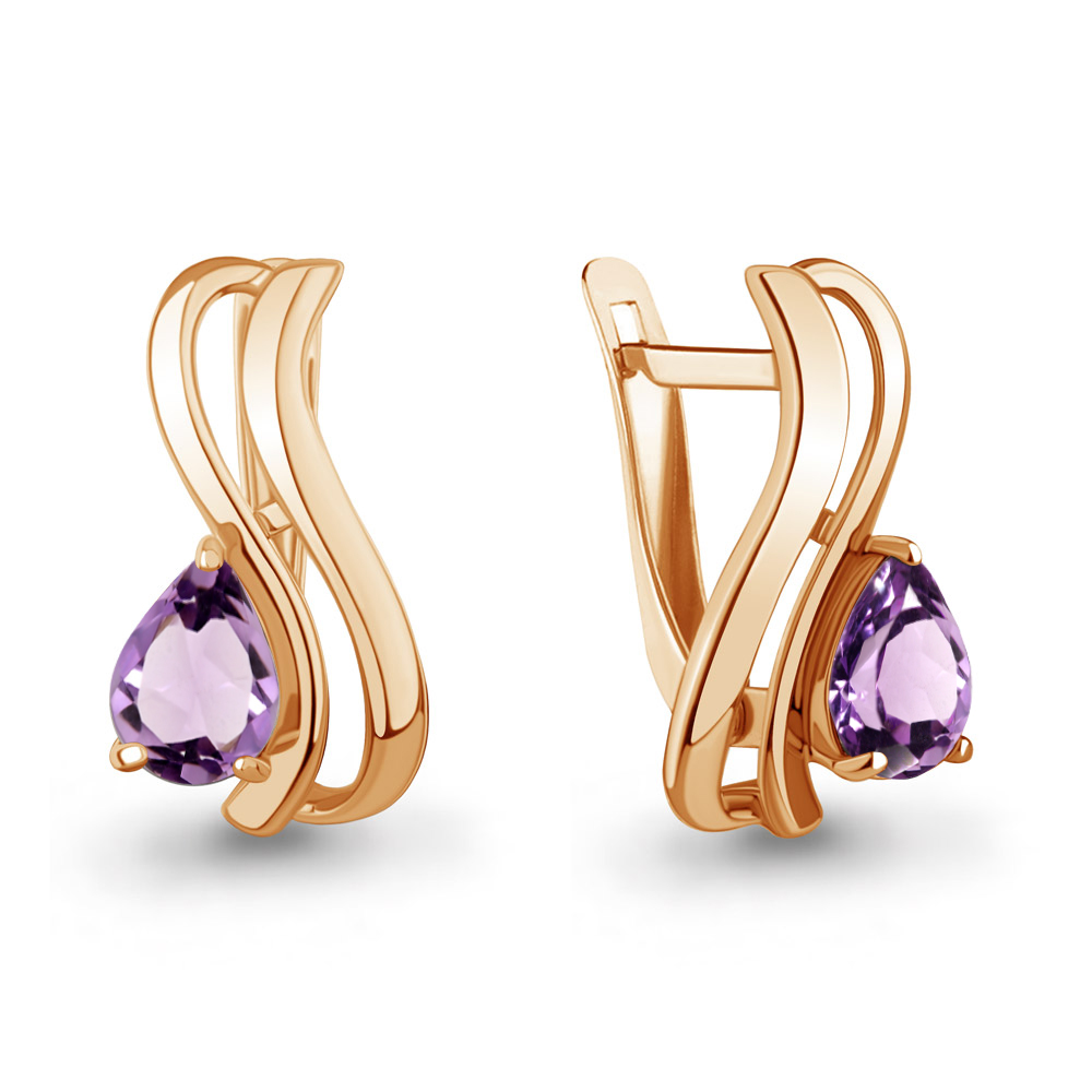 45021504 Серьги из Золота с аметистами
