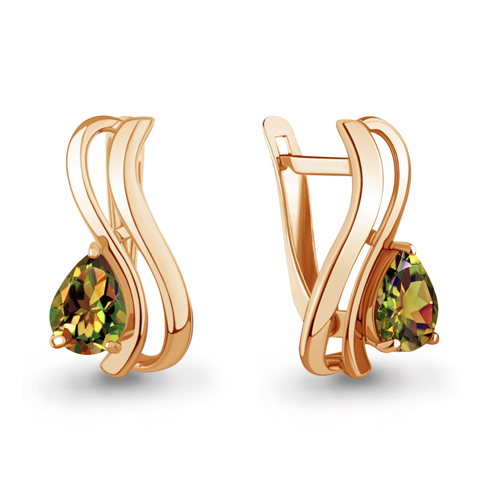 45021519 Серьги из Золота с султанитами иск.