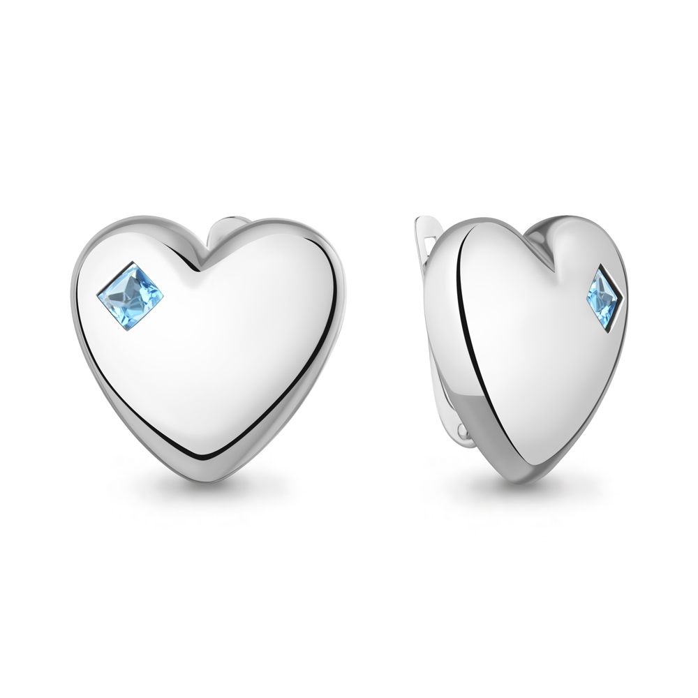 45022402 Серьги из Серебра с топазами скай блю