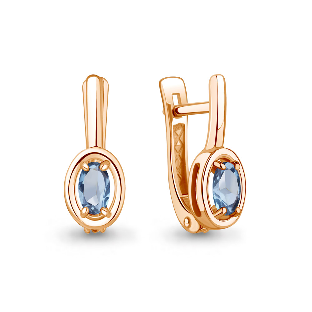 45022805 Серьги из Золота с топазами свисс блю
