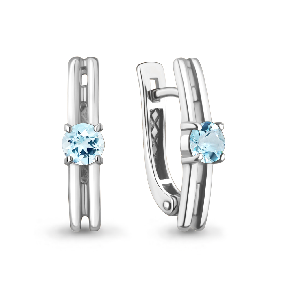 45023302 Серьги из Серебра с топазами скай блю