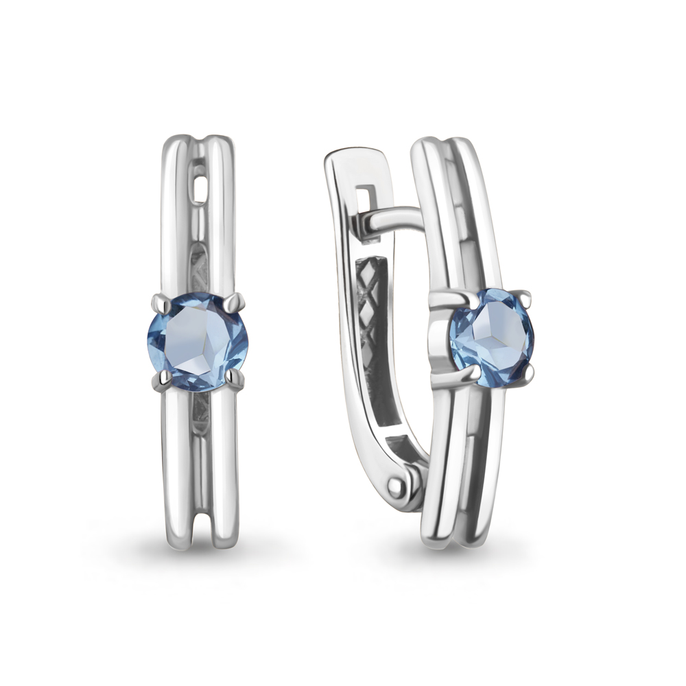 45023305 Серьги из Серебра с топазами свисс блю