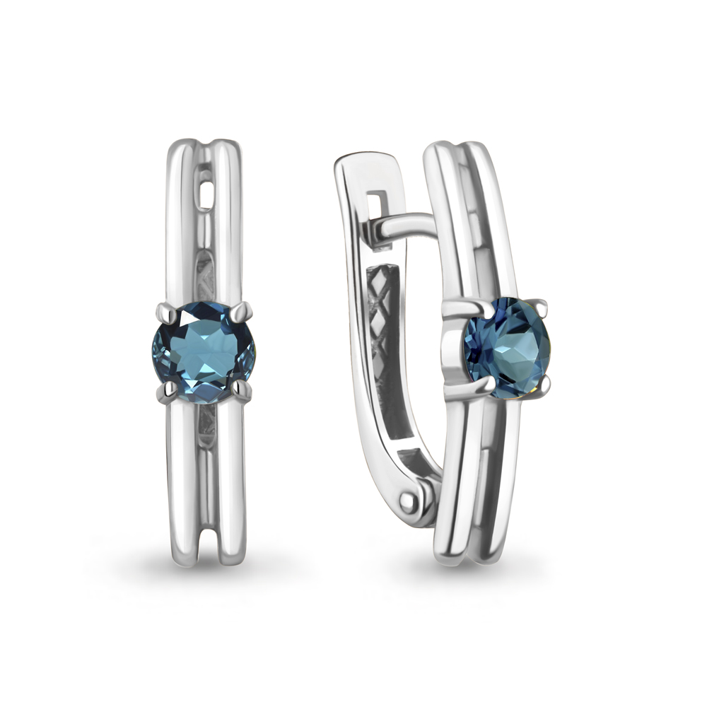 45023308 Серьги из Серебра с топазами лондон блю