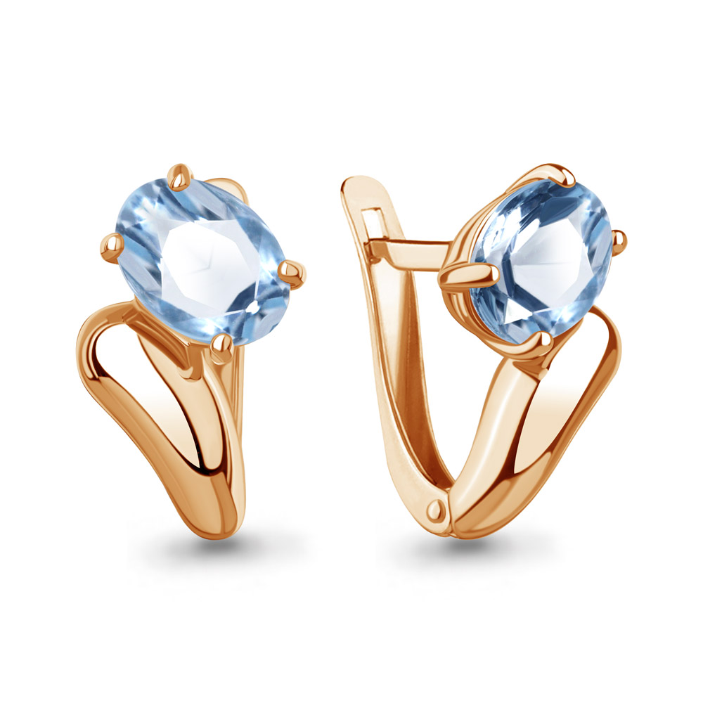 45023605 Серьги из Золота с топазами свисс блю