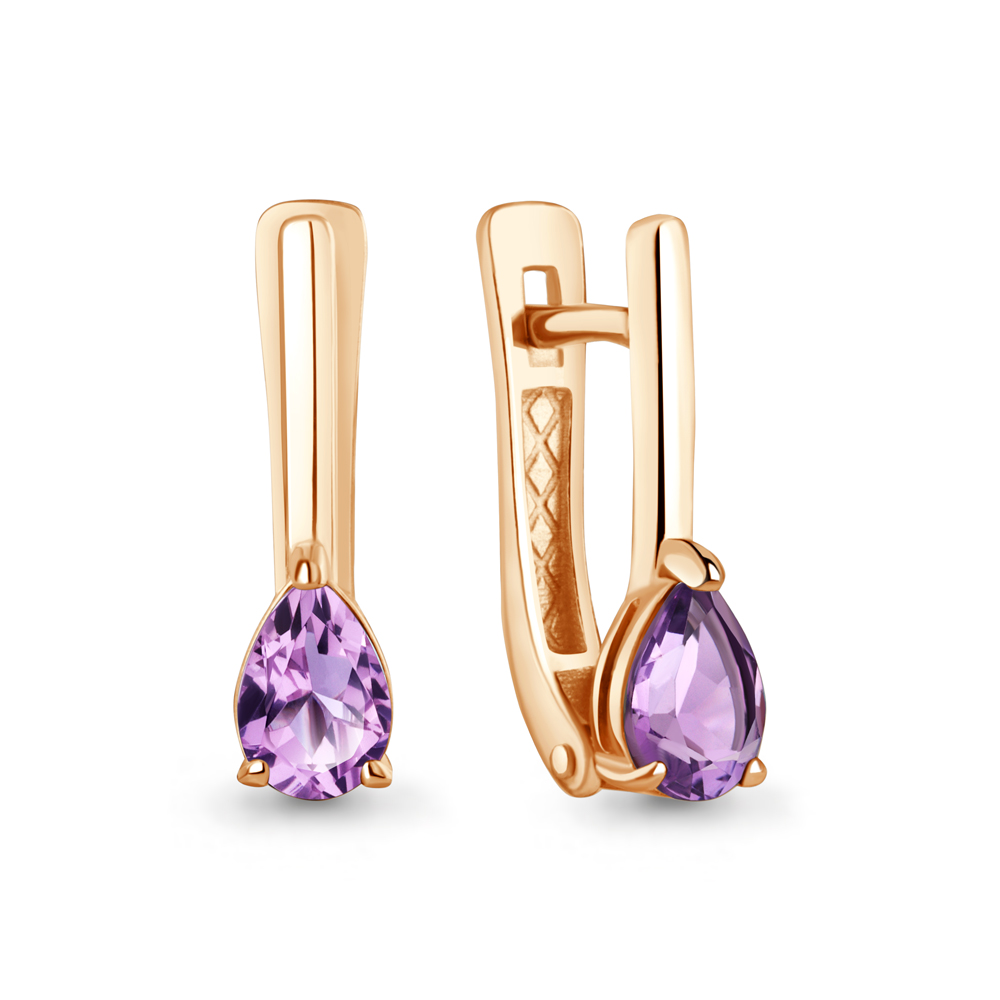 45024404 Серьги из Золота с аметистами