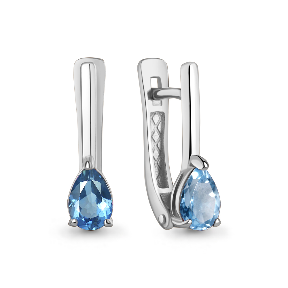 45024405 Серьги из Серебра с топазами свисс блю