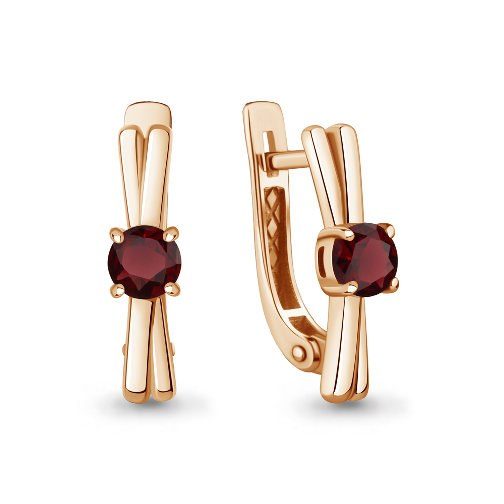 45024503 Серьги из Золота с гранатами