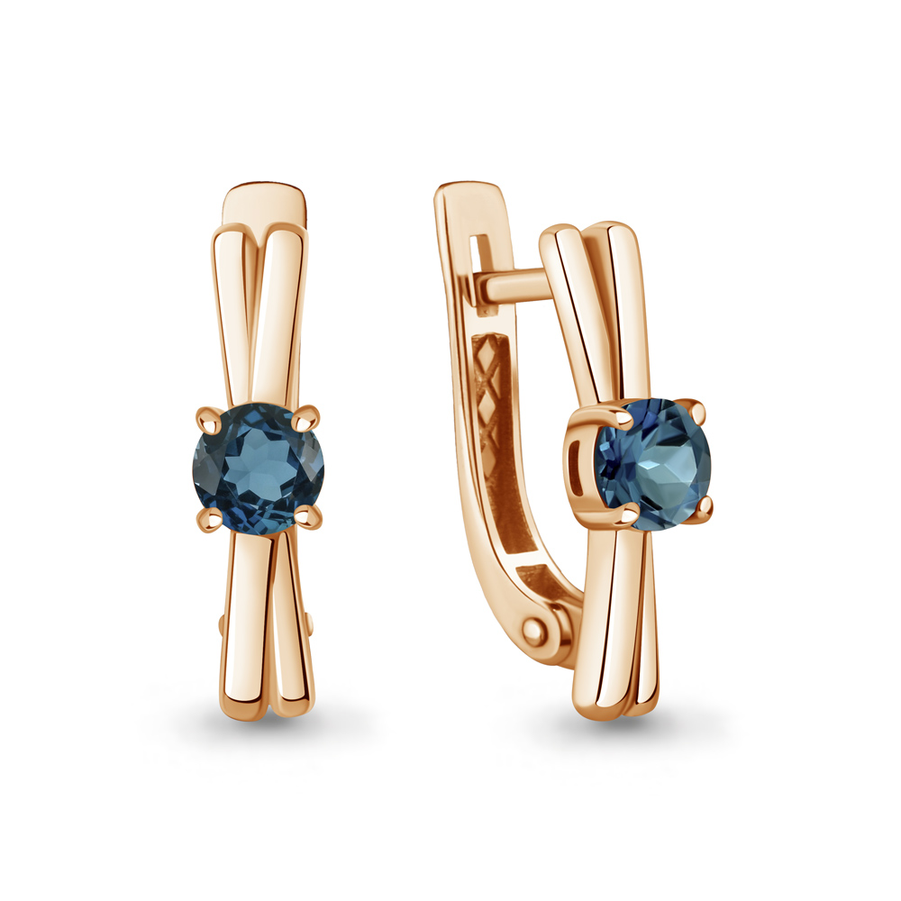 45024508 Серьги из Золота с топазами лондон блю