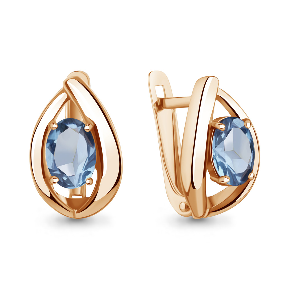 45024905 Серьги из Золота с топазами свисс блю