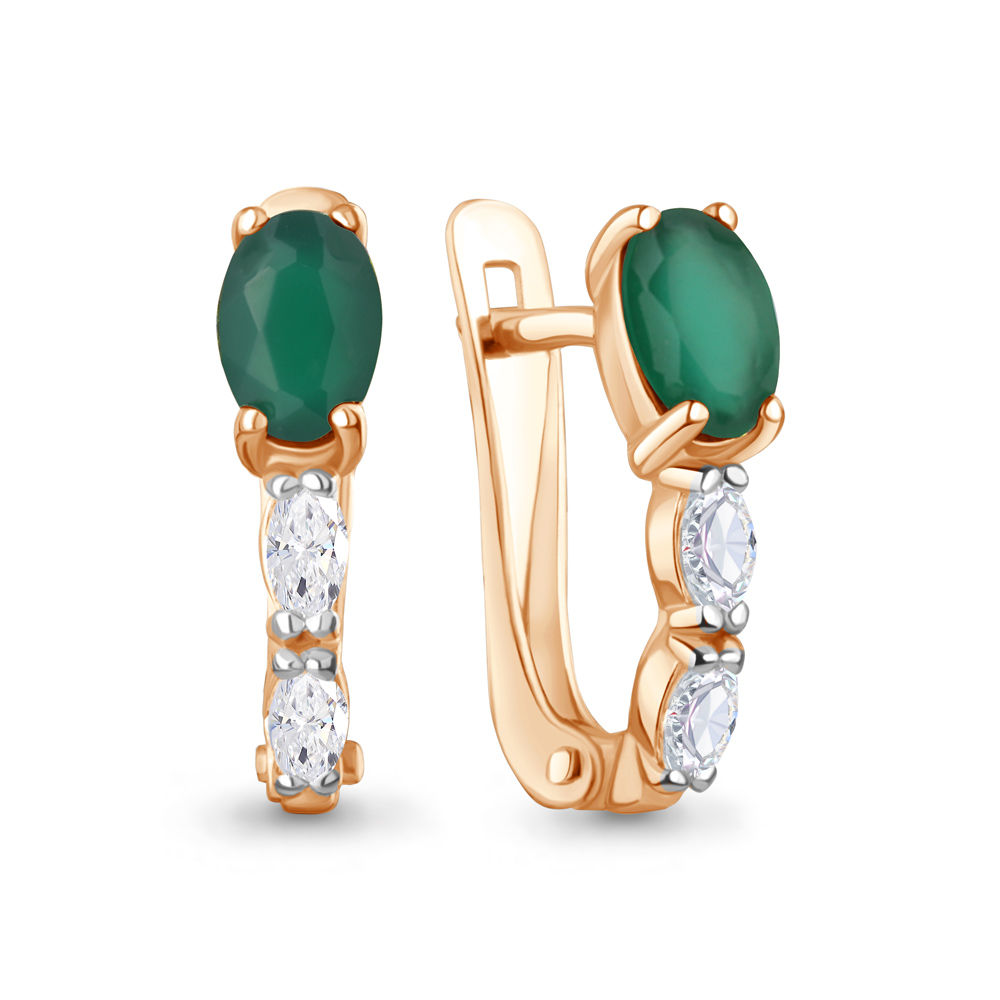 45025609 Серьги из Золота с агатами, фианитами