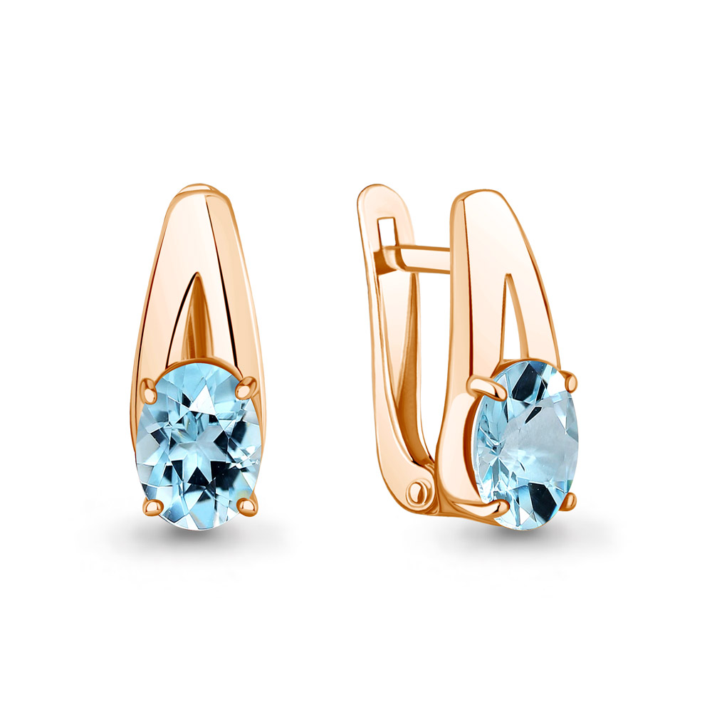 45026502 Серьги из Золота с топазами скай блю