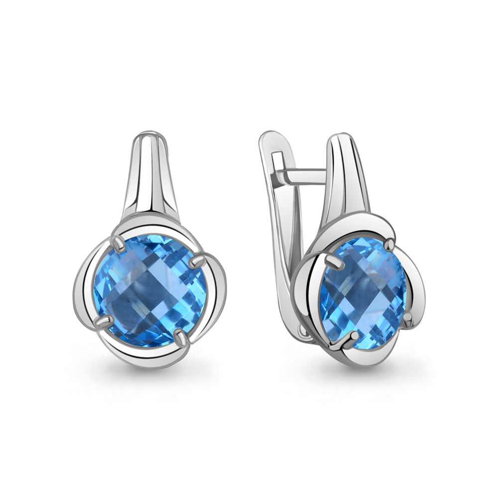 45027392 Серьги из Серебра с нанотопазами свисс