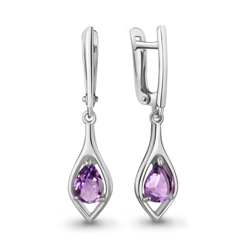 45028504 Серьги из Серебра с аметистами